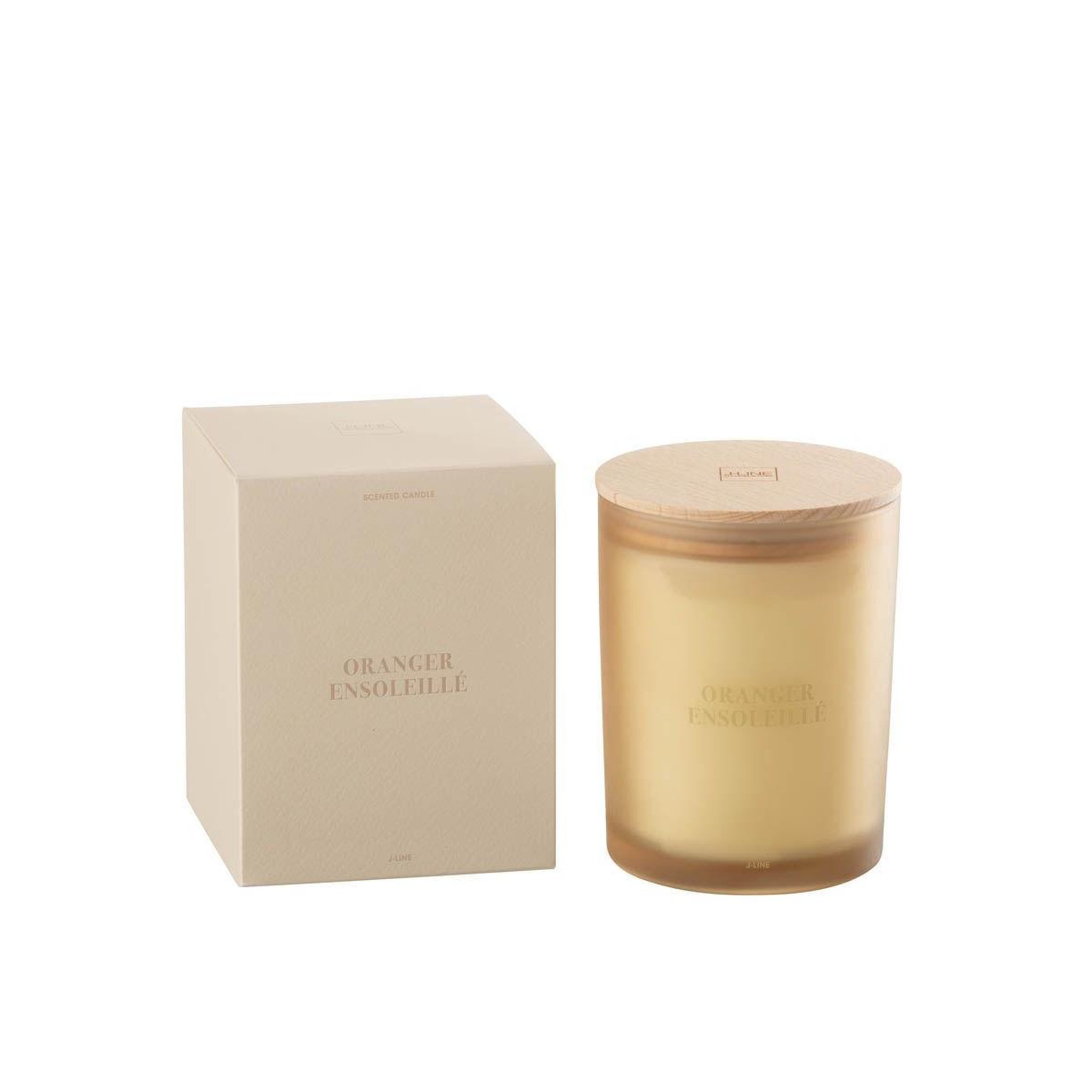 Voir la diapositive 2 : J-LINE Bougie parfumée  accords essentiels  14cm oranger ensoleillé
