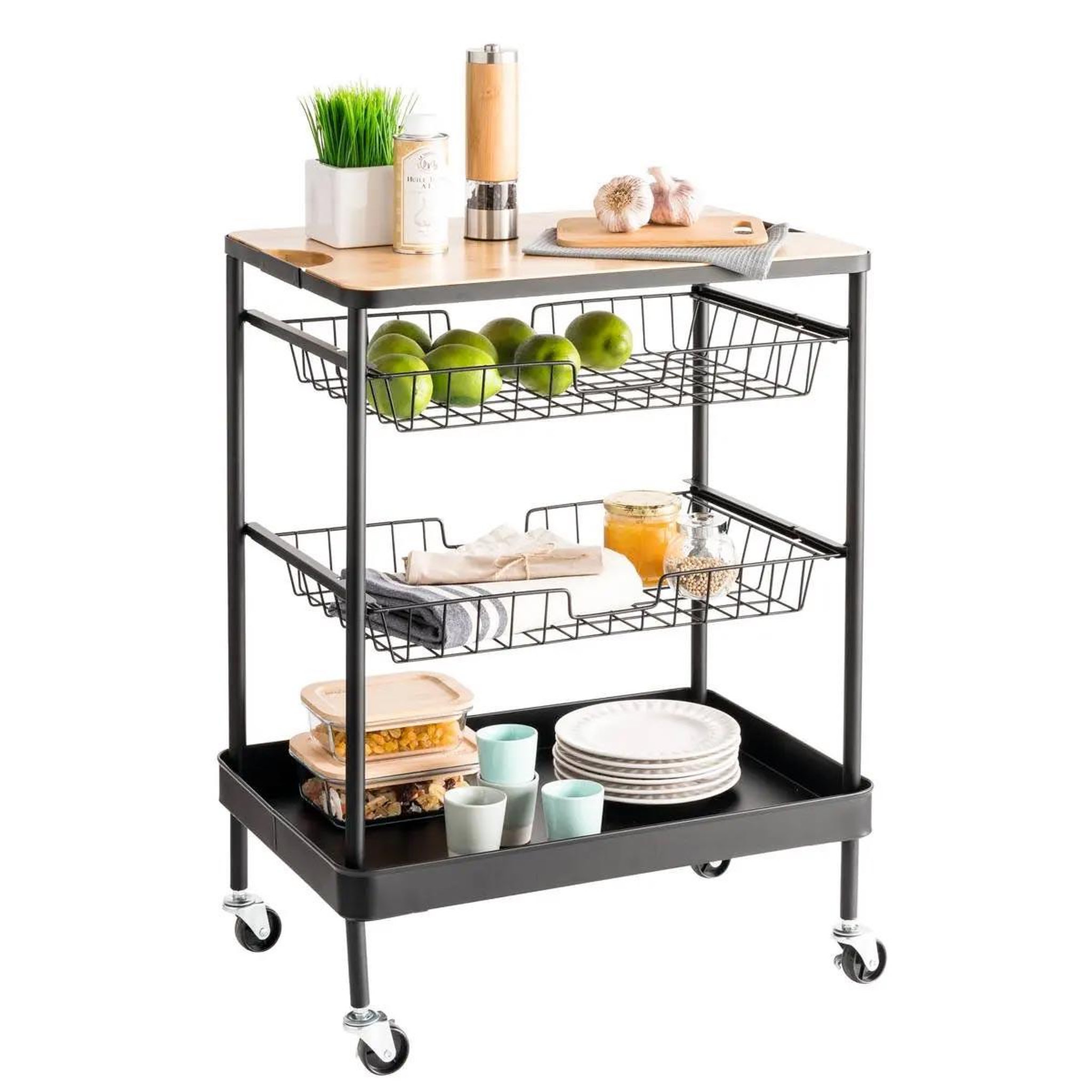 Voir la diapositive 6 : FIVE Desserte de cuisine design  amo  79cm naturel