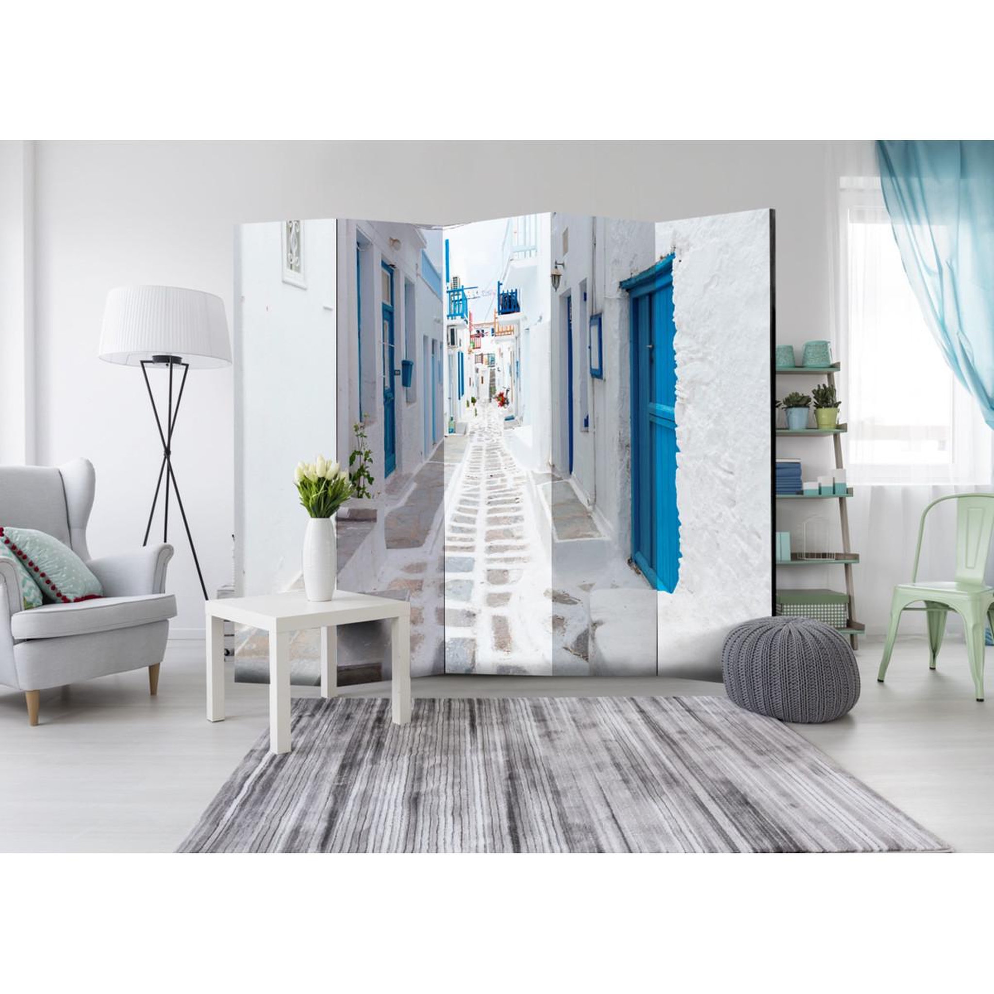 Voir la diapositive 2 : Paris Prix Paravent 5 volets  greek dream island  172x225cm