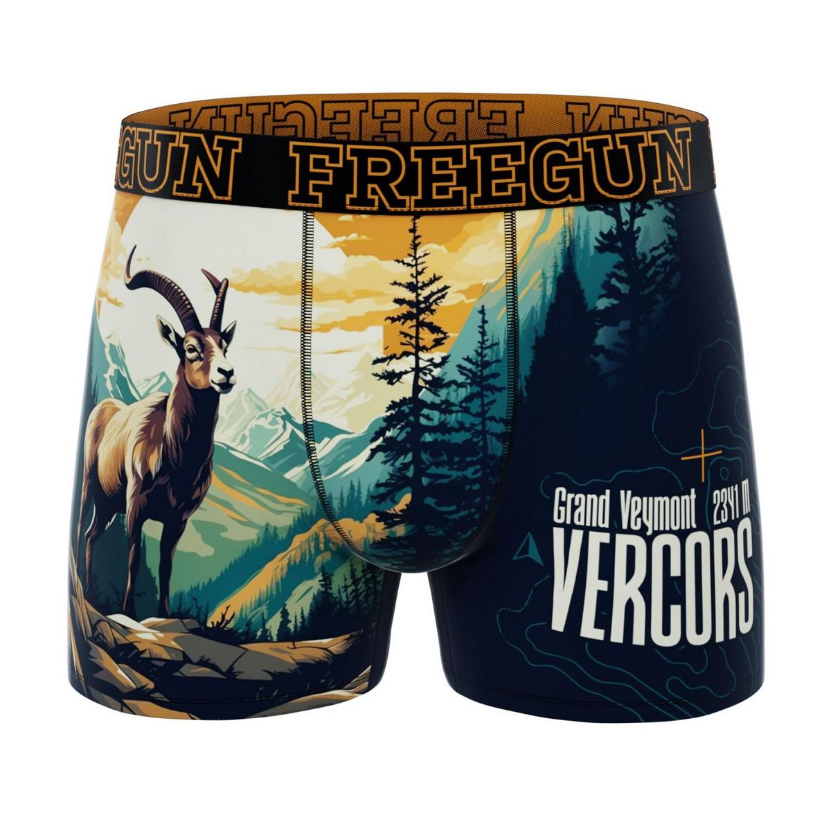 FREEGUN Lot de 5 boxers homme Vintage outdoor