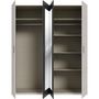 Voir la diapositive 5 : MARKET24 Armoire de chambre - ADRIA - Décor Chene cendré / Gris foncé - 4 portes battantes - 2 miroirs - L177,5 x P54,2 x H210,5 cm