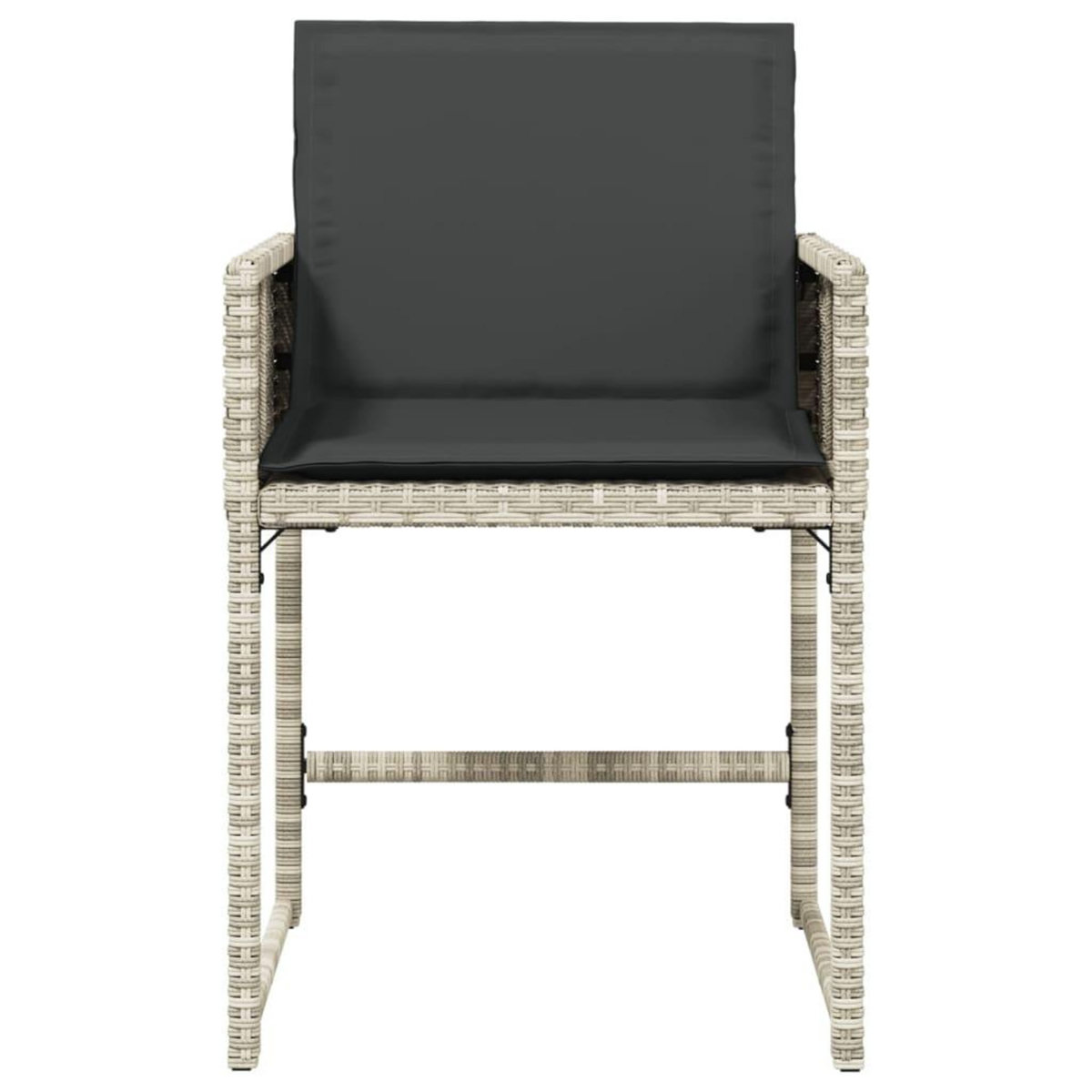 VIDAXL Chaises de jardin avec coussins lot de 4 gris clair poly rotin