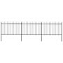 Voir la diapositive 1 : VIDAXL Cloture de jardin avec dessus en lance Acier 5,1 x 1,2 m Noir