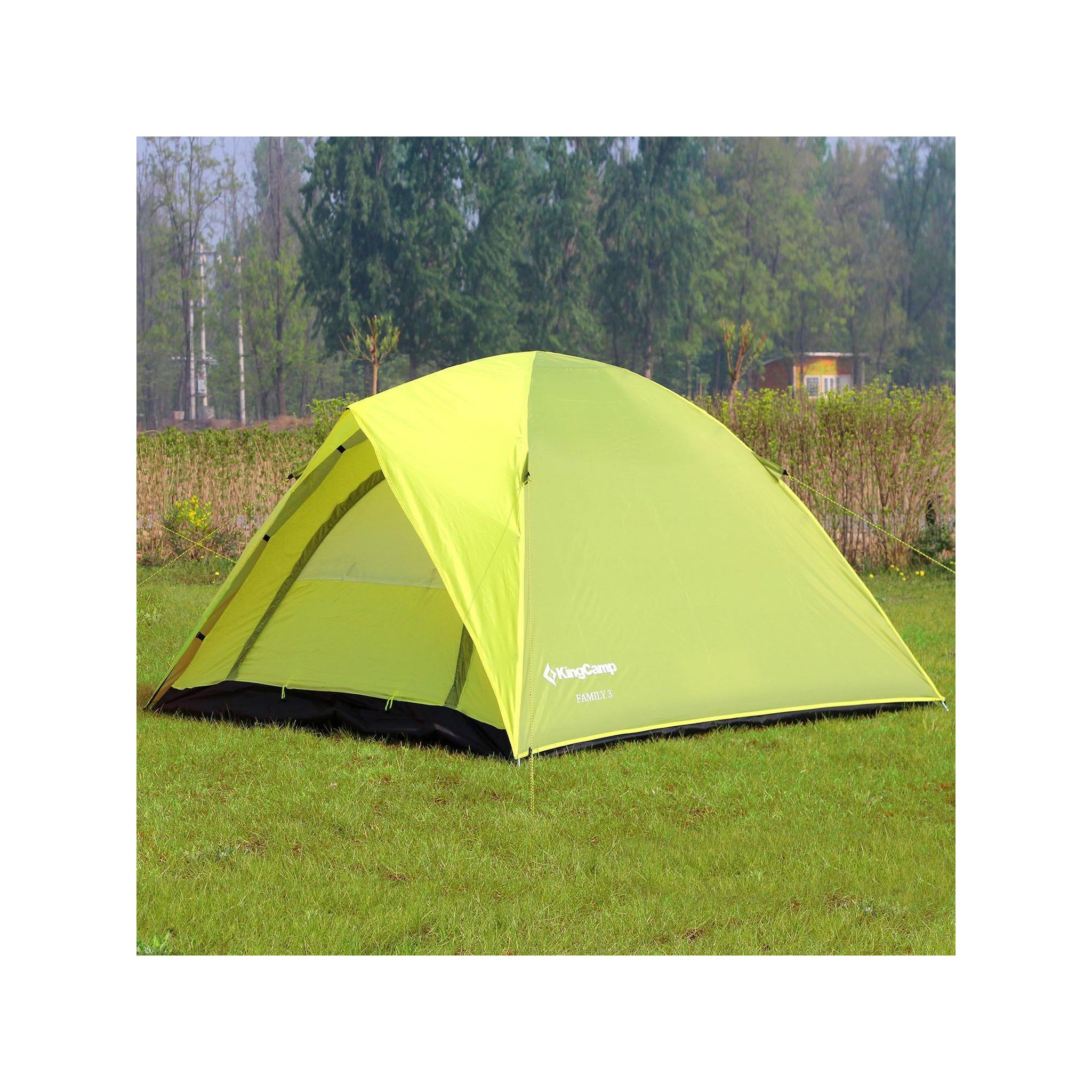 Voir la diapositive 2 : KINGCAMP Tente de camping familiale 3 places - kingcamp - modèle family - 205x205x130 cm