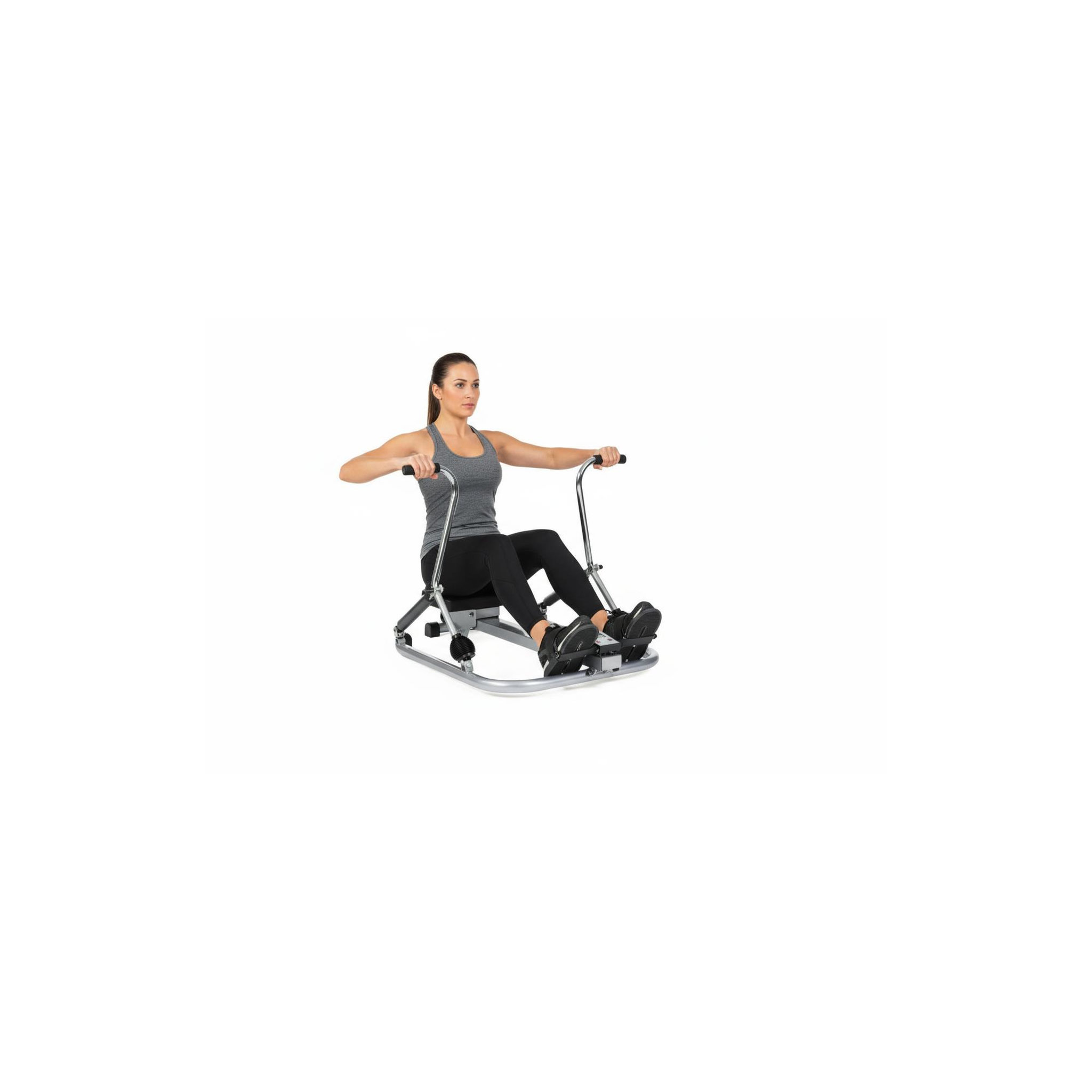Voir la diapositive 2 : O'Fitness Rameur d'appartement scandinave - o'fitness - compteur 5 fonctions - en acier