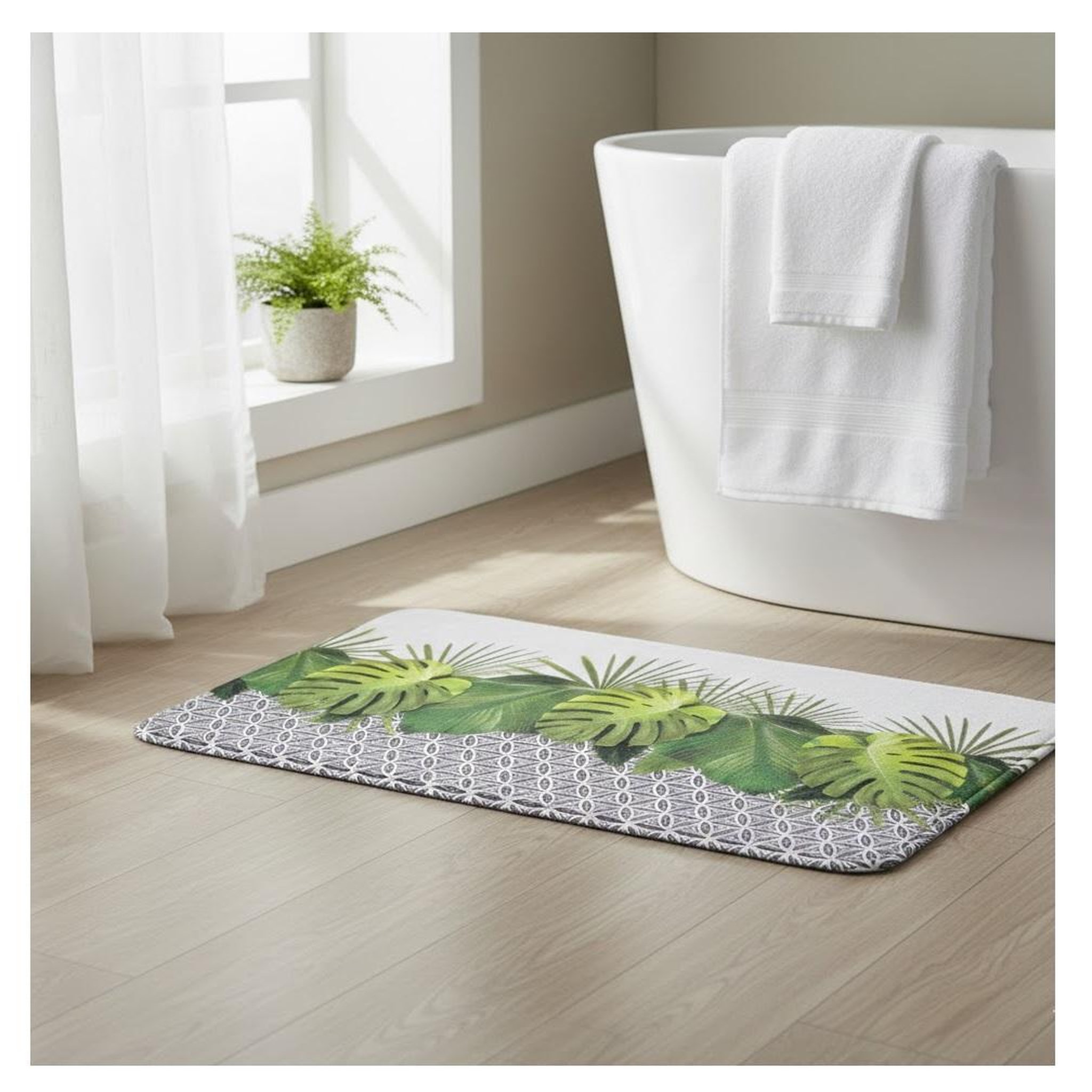 Voir la diapositive 2 : Eden Tapis de bain jungle design et moderne