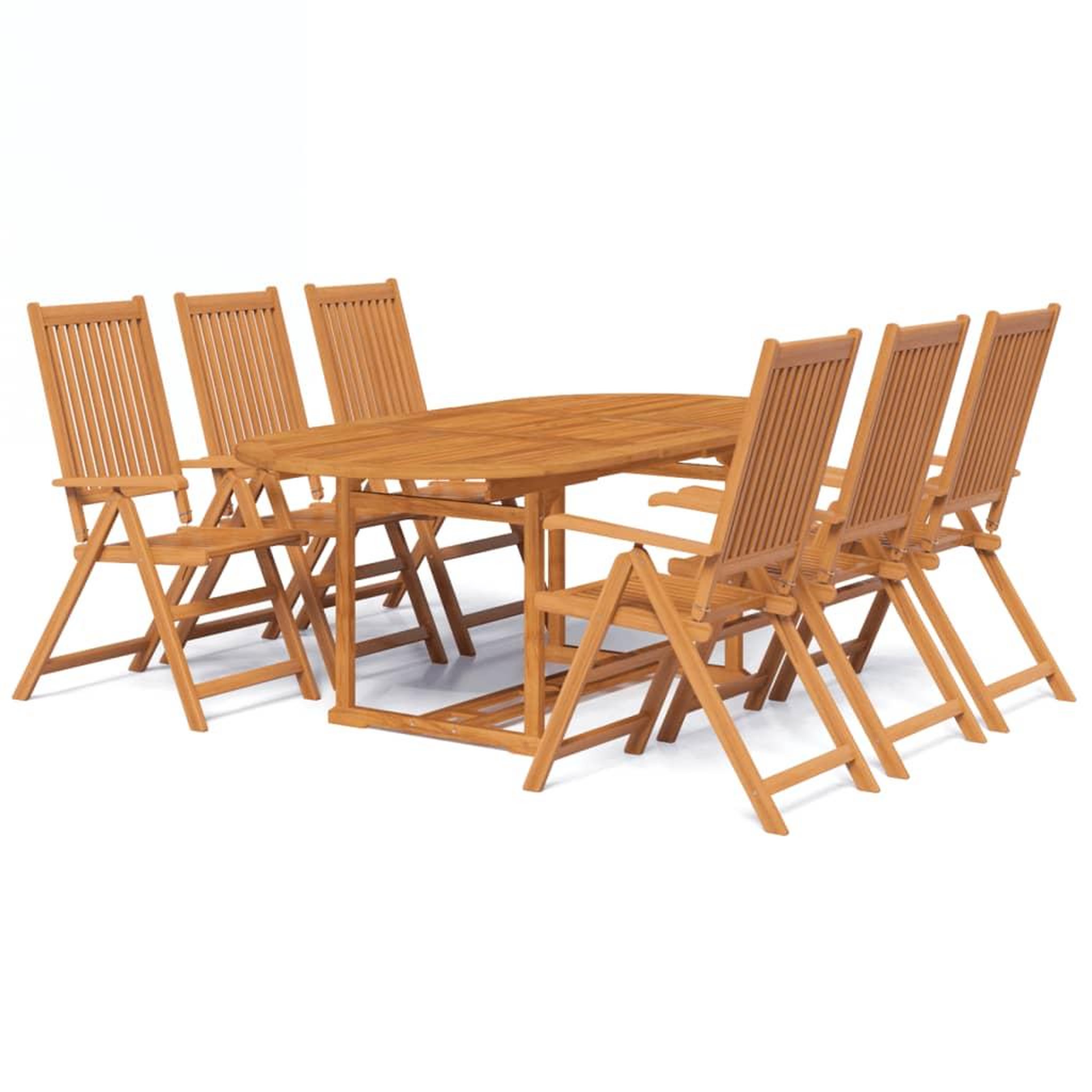 Voir la diapositive 2 : VIDAXL Ensemble a manger d'exterieur 7 pcs Bois d'acacia solide