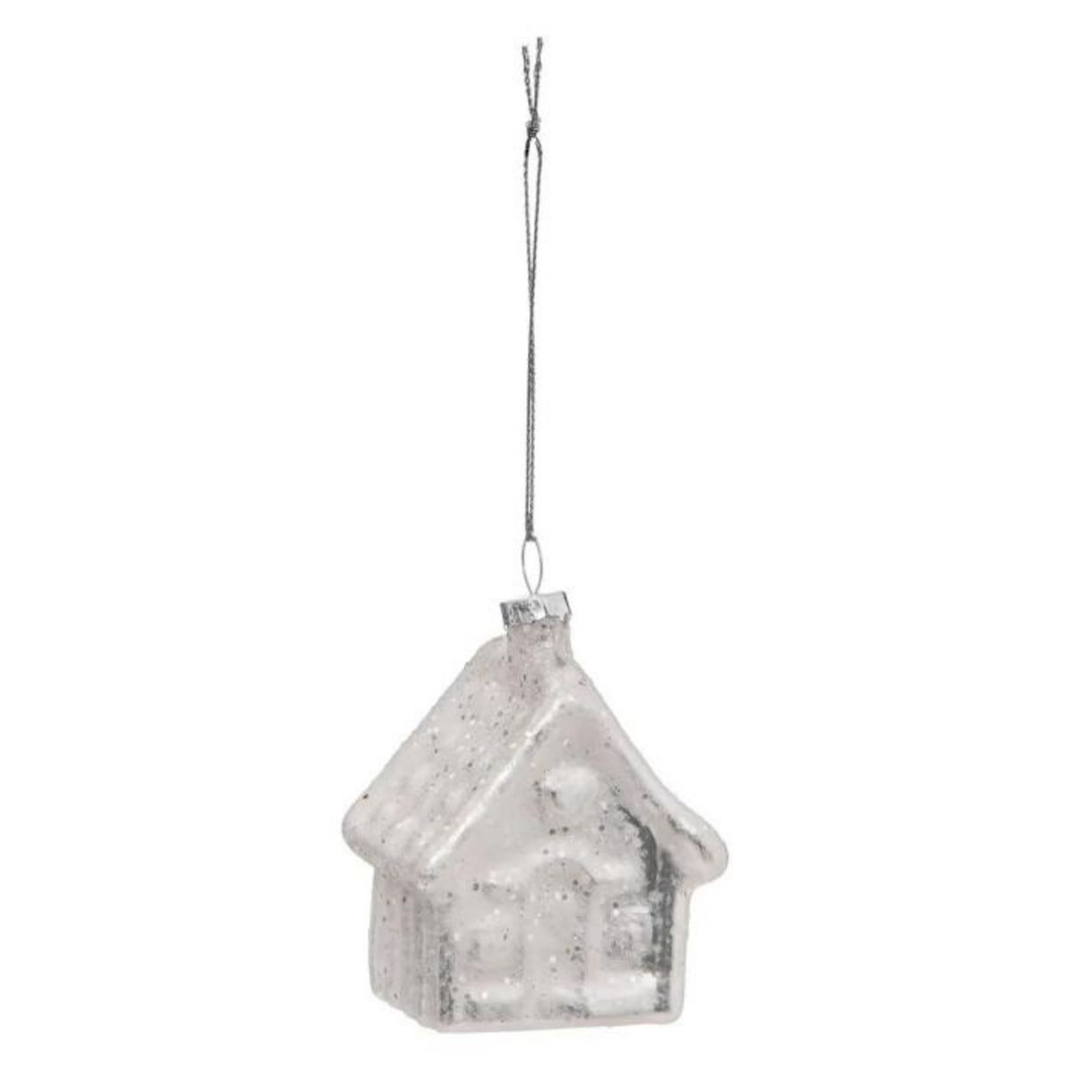 ATMOSPHERA Sujet de Noël Chalet  Souffle Polaire  6cm Blanc