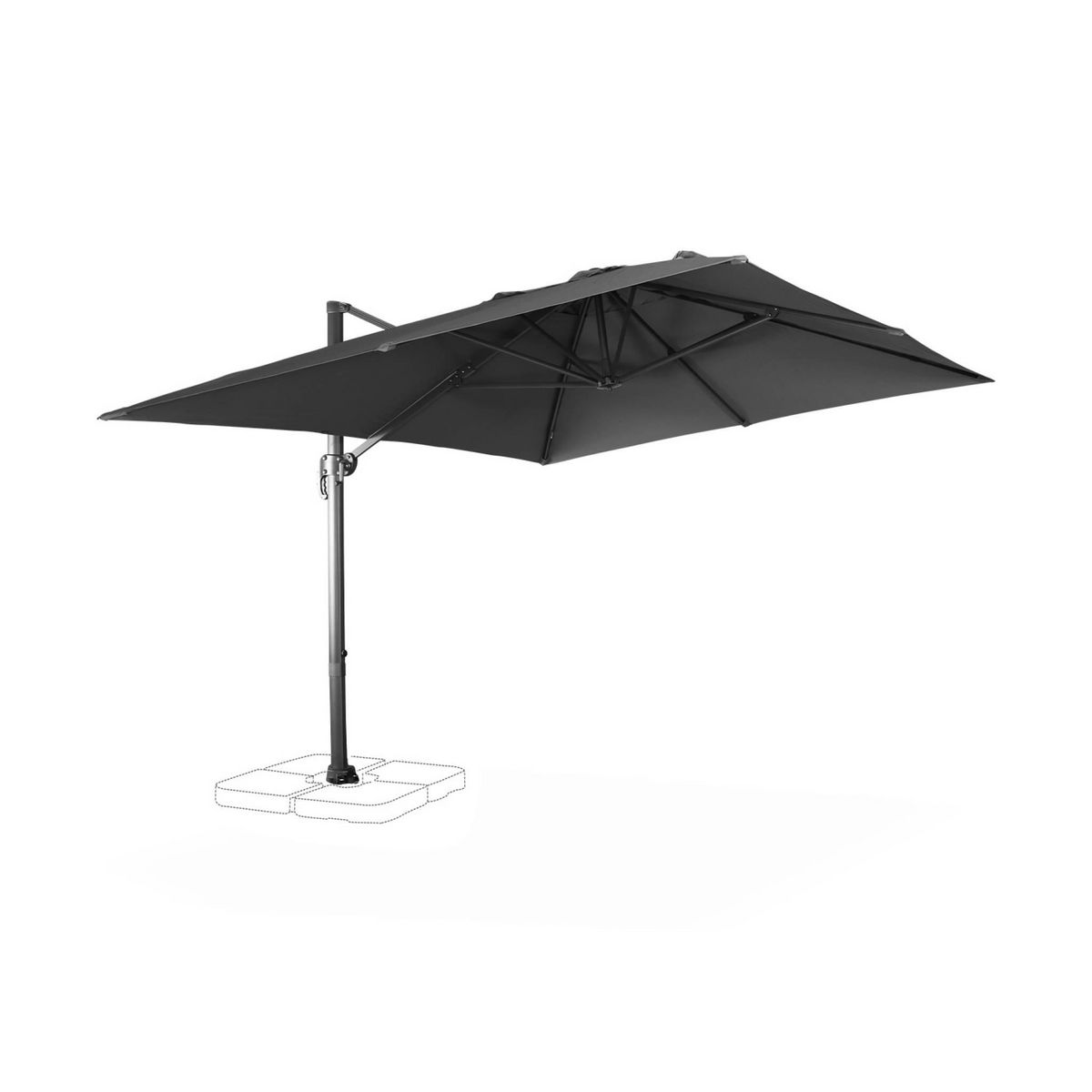 SWEEEK Parasol déporté rectangulaire 3x4m - Wimereux - Parasol excentré inclinable dans 5 positions, rotatif à 360°