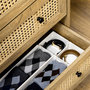 Voir la diapositive 5 : HOMCOM Commode 4 tiroirs style bohème chic cannage en rotin aspect bois de manguier