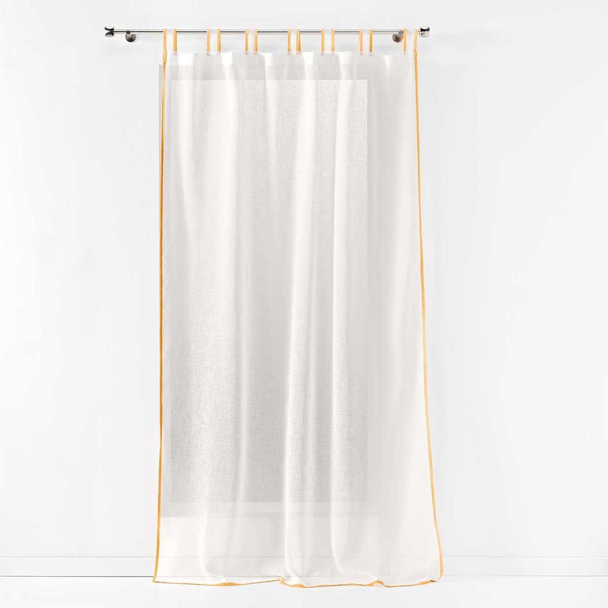 Douceur d'Intérieur Rideau voilage à passants  casalina  140x240cm blanc & jaune