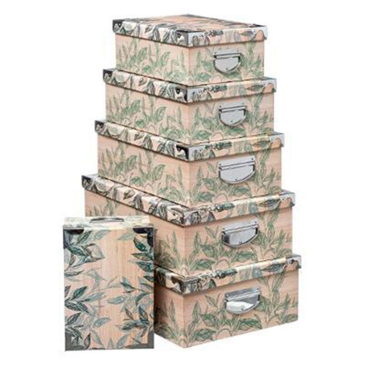  Lot de 6 Boîtes  Green Harmony  48cm Multicolore