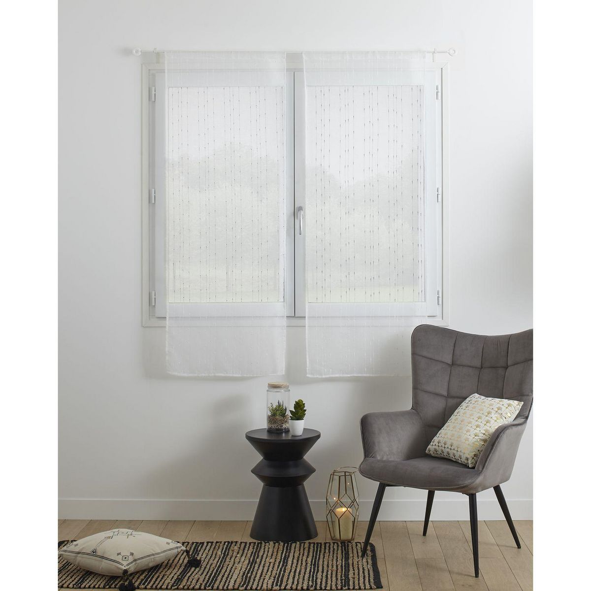 ATMOSPHERA 2 Voilages Anissa - 60 x 160 cm - Blanc