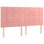 Voir la diapositive 4 : VIDAXL Tete de lit a LED Rose 200x5x118/128 cm Velours