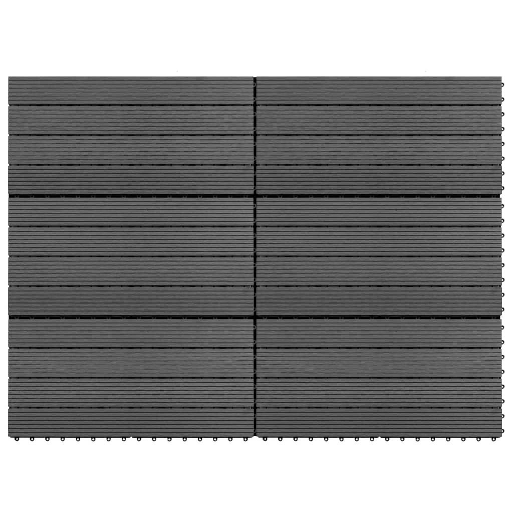Voir la diapositive 1 : VIDAXL Dalles WPC 60x30 cm 6 pcs 1m^2 Gris