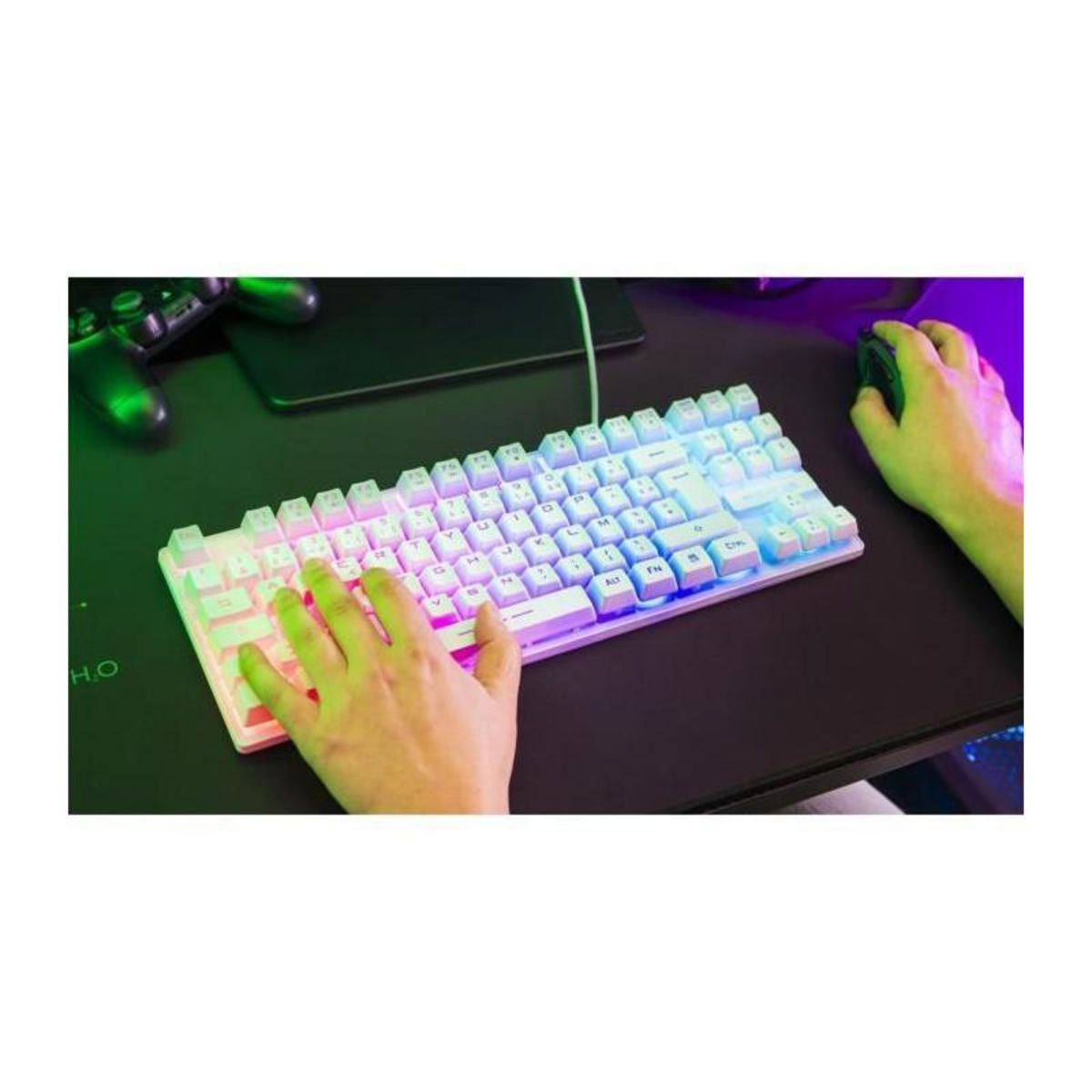 THE G-LAB Clavier gamer KEYZ CAESIUMT FR BLANC