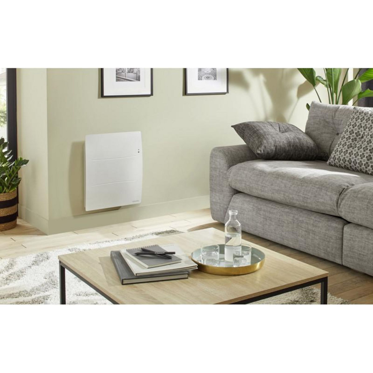 Atlantic Radiateur chaleur 1000W AGILIA horizontal pilotage intelligent connecté blanc carat ATLANTIC 503122