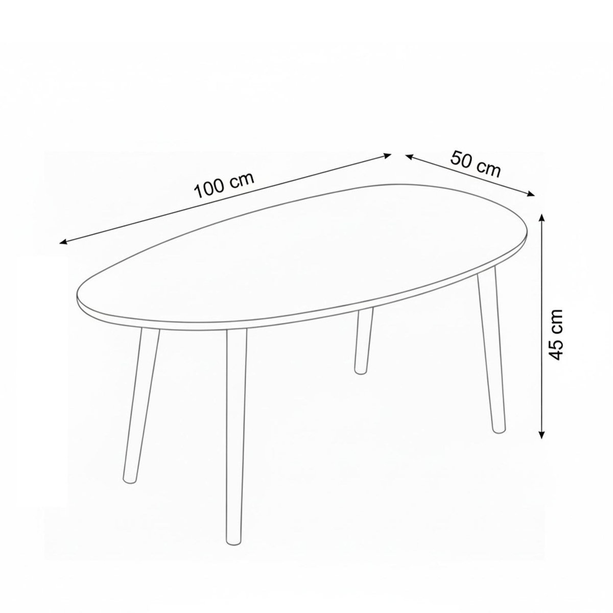 Habitat et Jardin Table basse en bois  Nora  100 x 50 x 45 cm - Chêne
