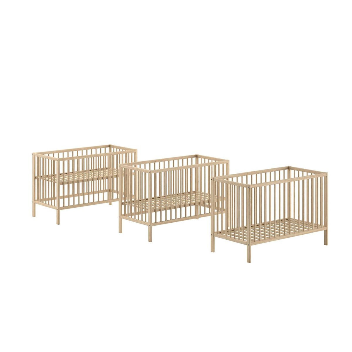 Paris Prix Pack - Lit Bébé & Table à Langer  Dino  60x120cm Naturel