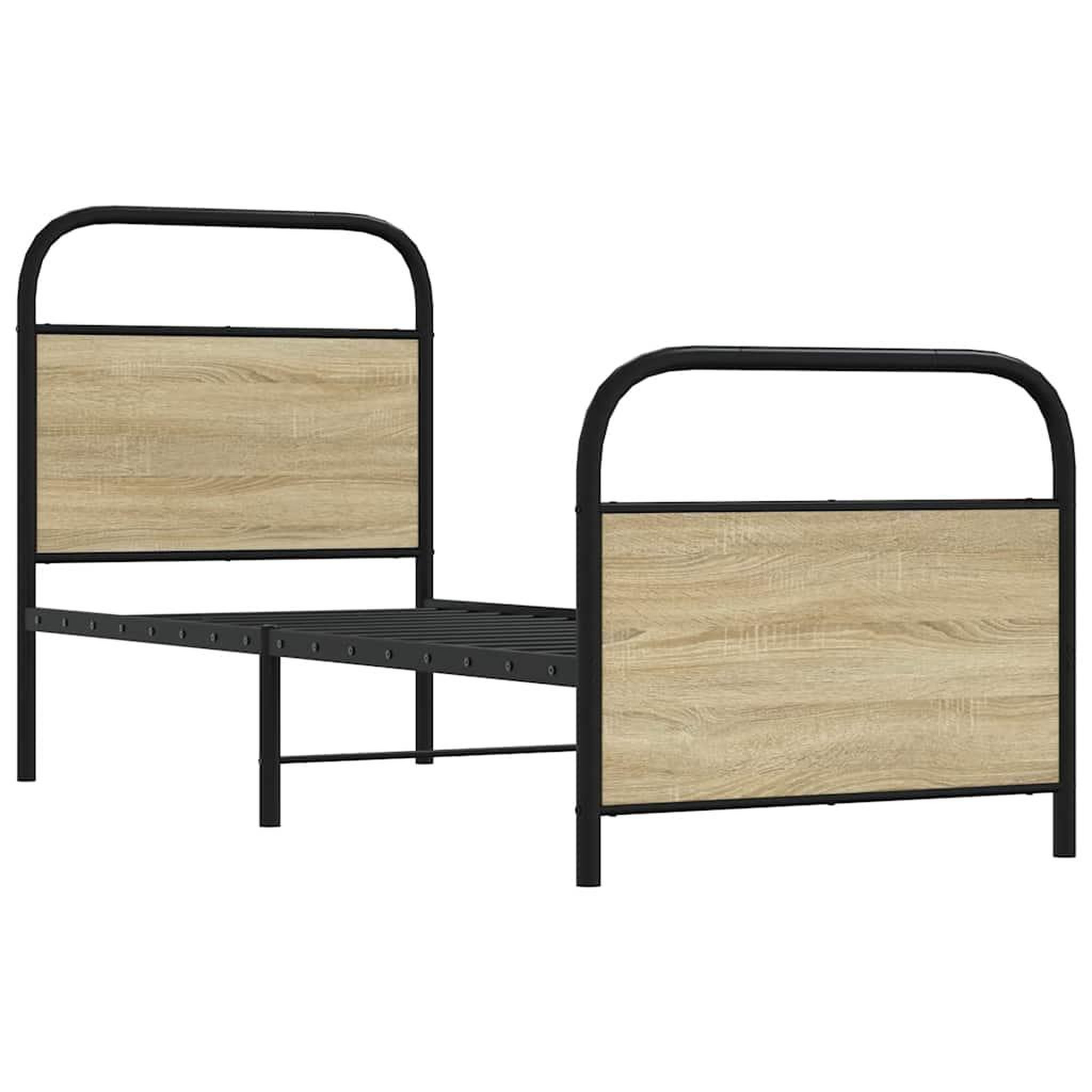 Voir la diapositive 5 : VIDAXL Cadre de lit sans matelas 75x190cm chene sonoma bois ingenierie