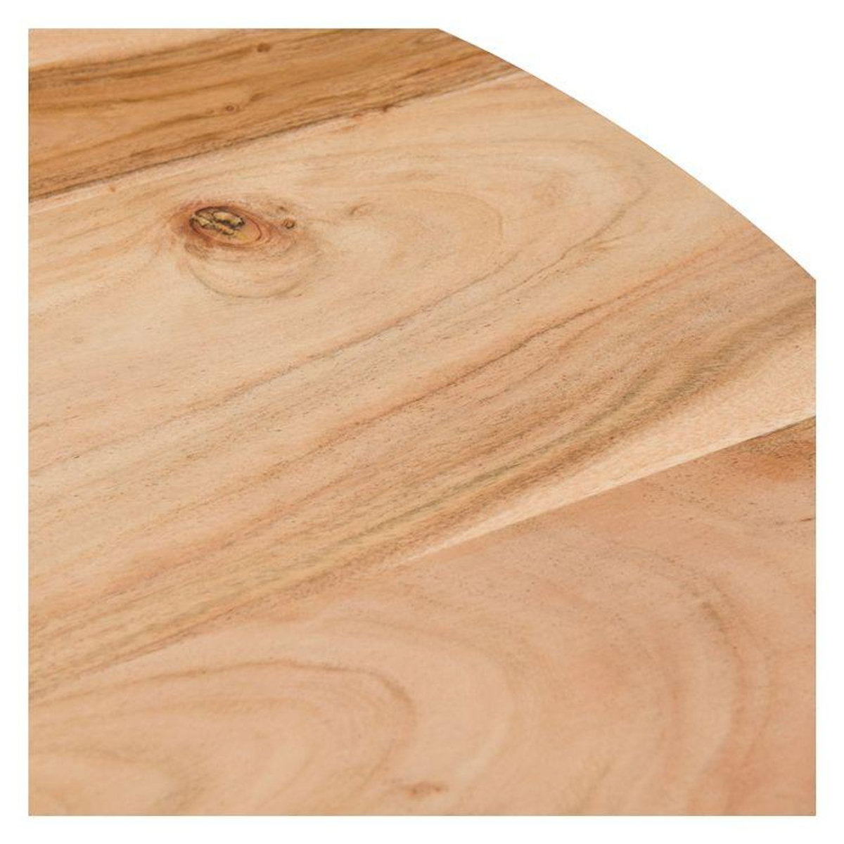 MAISON PAVANE Table ronde 2 personnes en acacia et pieds en métal  D80 cm-Modasa