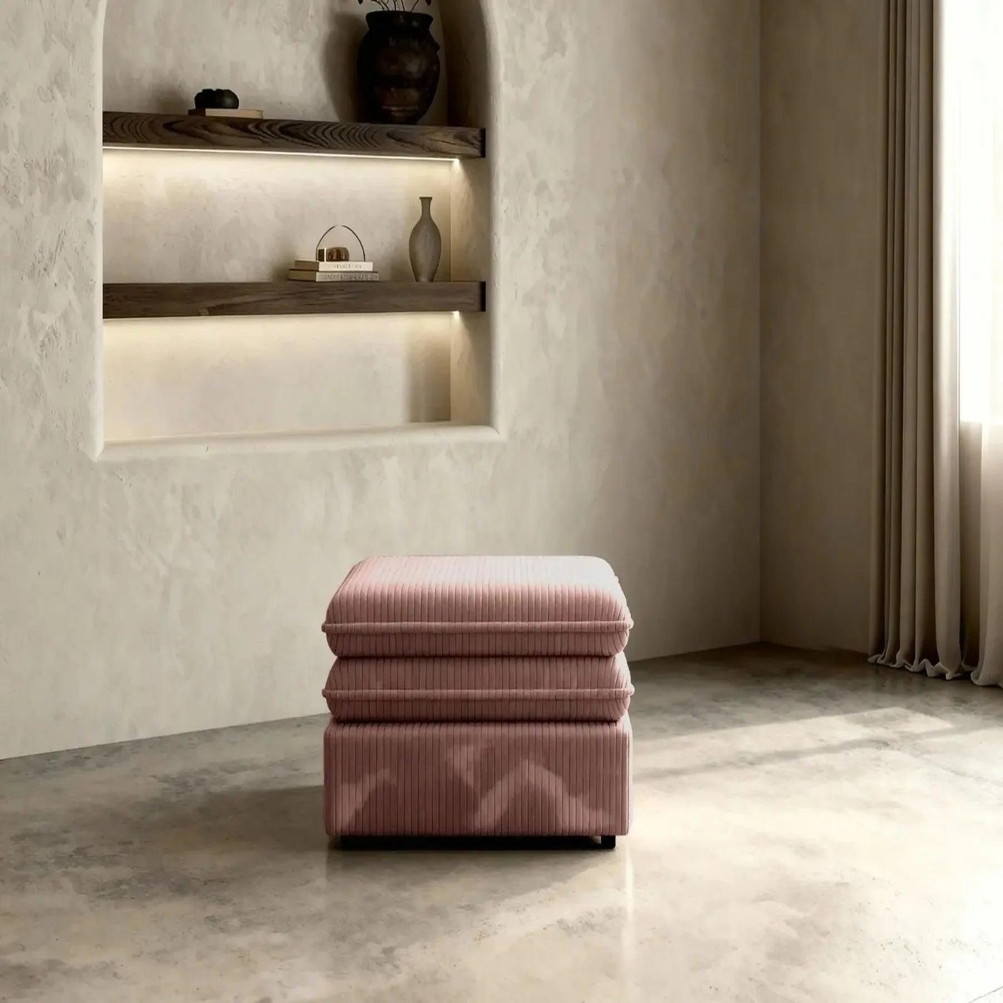 Voir la diapositive 3 : CASANOVA PARIS Oscar - pouf velours cotelé