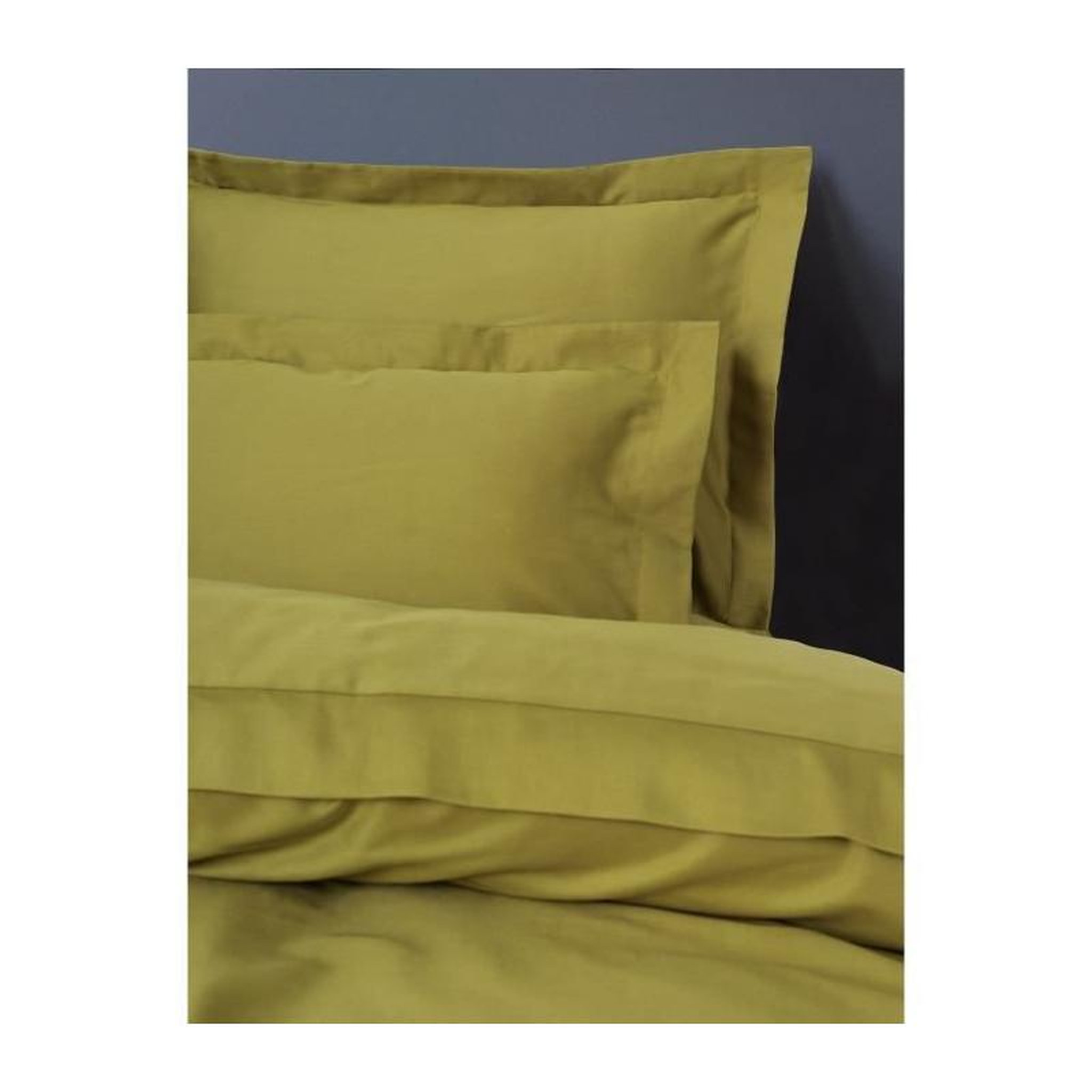 Voir la diapositive 2 : GENERIQUE Parure de lit - 129CTN63973 - 1 housse de couette 220 x 240 cm + 2 taies d'oreiller 60 x 60 cm - Satiné 100% coton - Vert