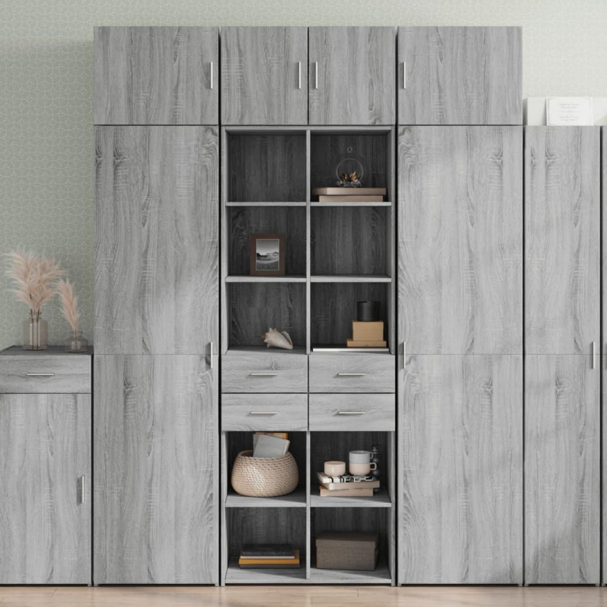 VIDAXL Buffet haut sonoma gris 70x42,5x185 cm bois d'ingenierie
