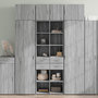 Voir la diapositive 1 : VIDAXL Buffet haut sonoma gris 70x42,5x185 cm bois d'ingenierie