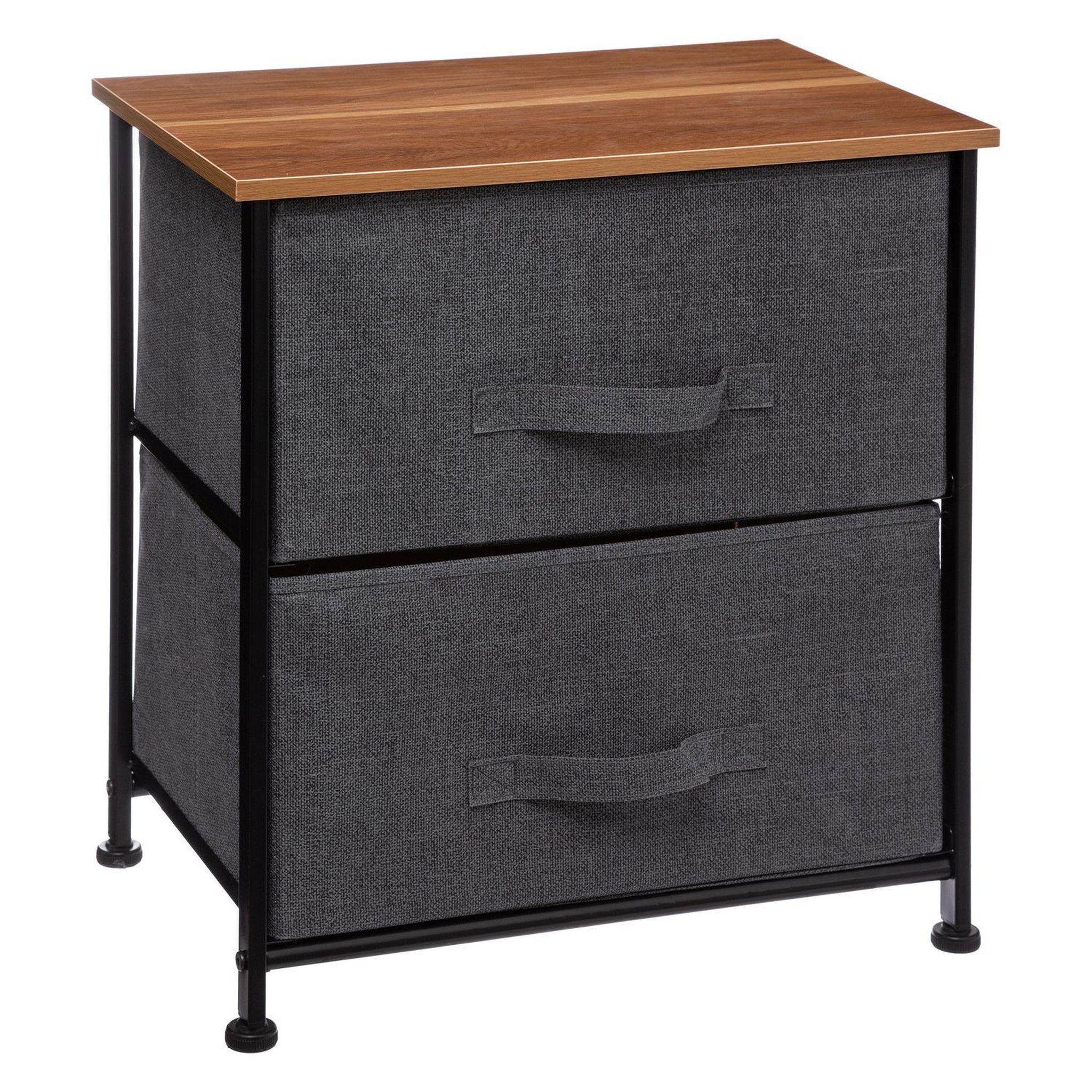 FIVE Table de chevet à 2 tiroirs - h. 51 cm - gris foncé
