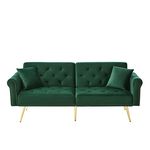 MERAX Canapé droit convertible. Coloris disponibles : Beige, Gris, Vert