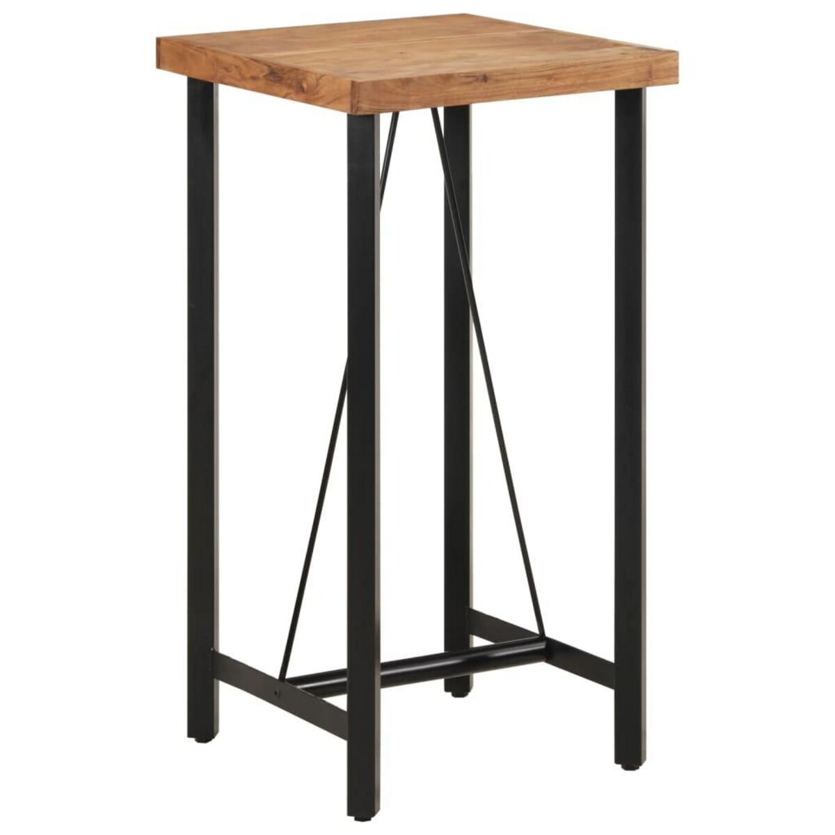 VIDAXL Table de bar 55x55x107 cm bois massif d'acacia et fer