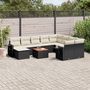 Voir la diapositive 1 : VIDAXL Salon de jardin 11 pcs avec coussins noir resine tressee