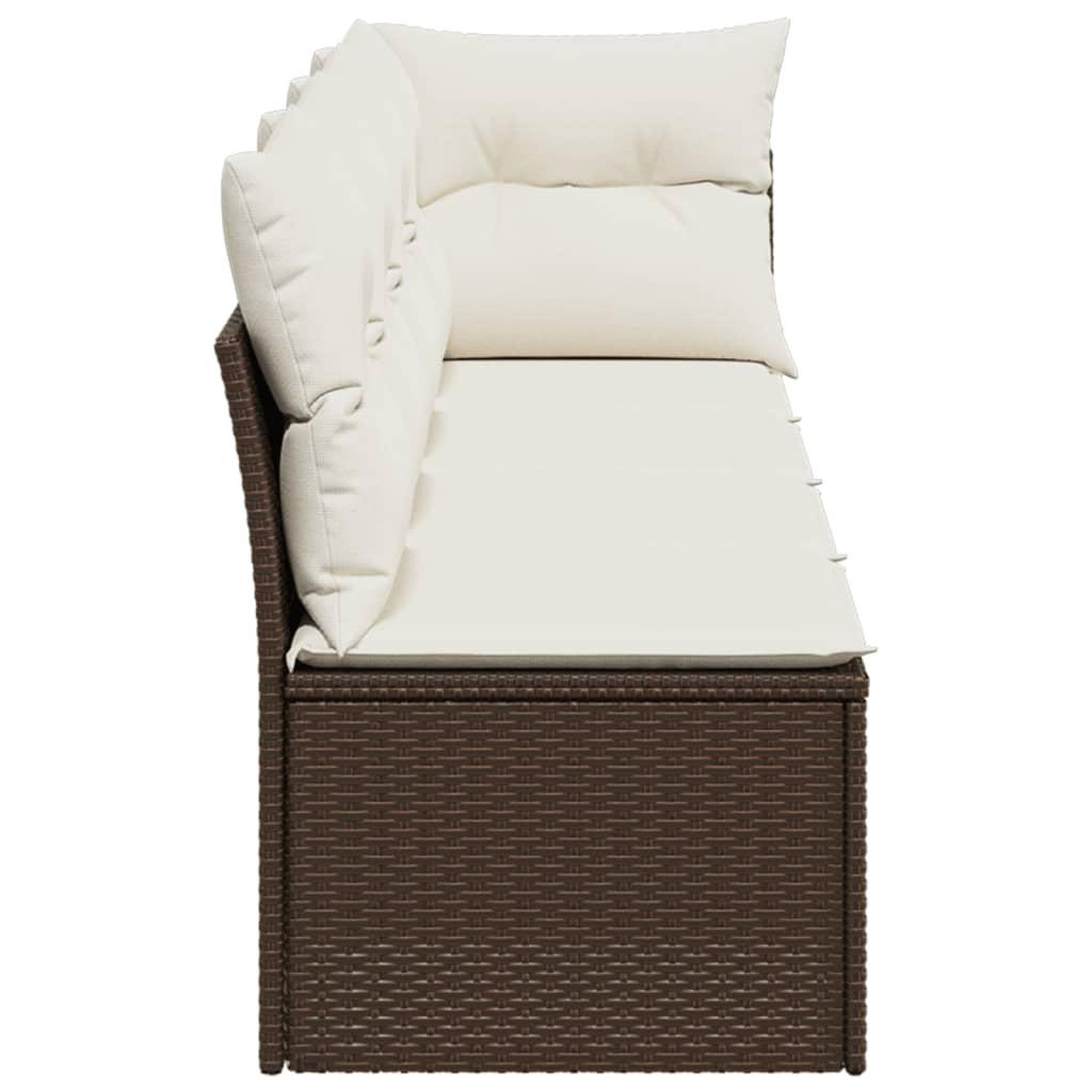 Voir la diapositive 5 : VIDAXL Canape de jardin avec coussins 4 places marron resine tressee