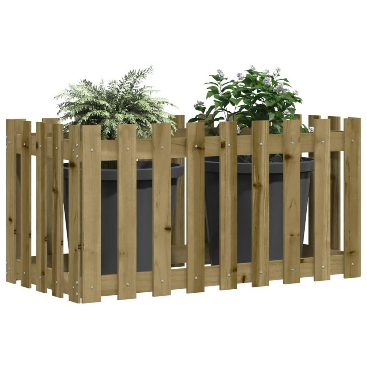 VIDAXL Lit sureleve de jardin design de cloture bois de pin impregne
