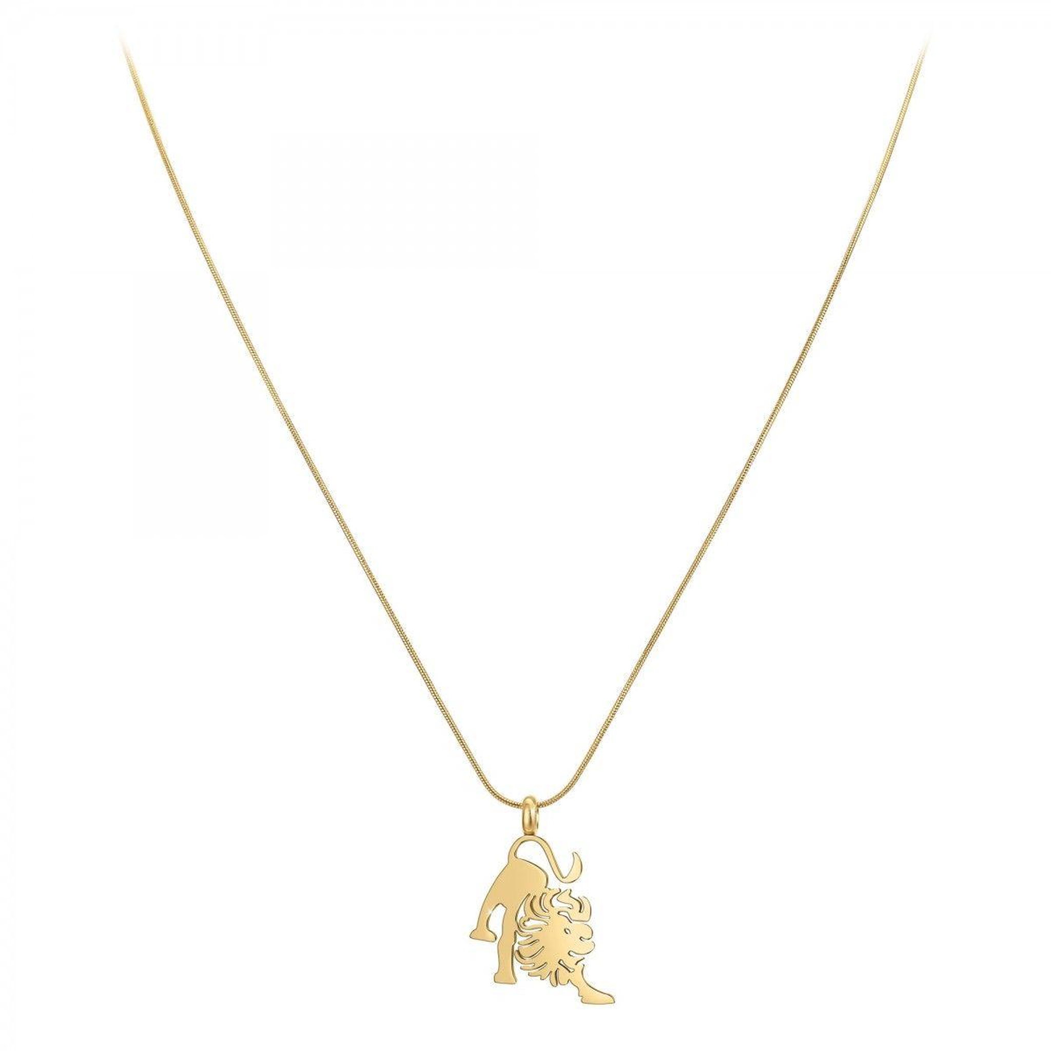 Voir la diapositive 3 : SC BOHEME Collier astrologie  Lion  SC Bohème en Acier Finement doré