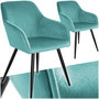 Voir la diapositive 1 : tectake Ensemble 2 chaises cuir synthétique aspect velours turquoise et noir