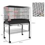 Voir la diapositive 3 : PAWHUT Grande cage oiseaux - cage perroquet - grande volière sur roulettes - étagère, plateaux coulissants, accessoires - noir