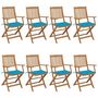 Voir la diapositive 1 : VIDAXL Chaises pliables de jardin lot de 8 avec coussins Bois d'acacia