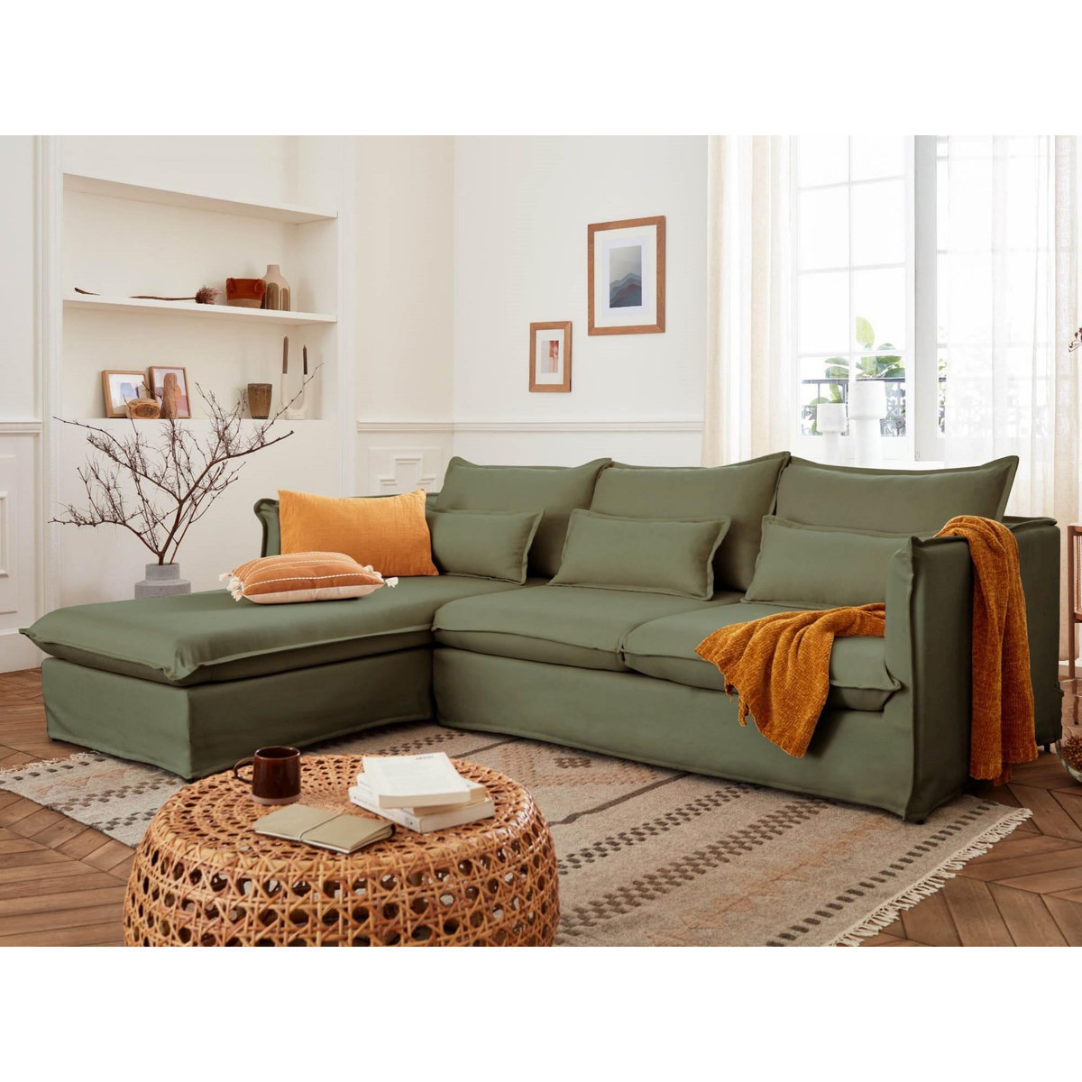 LISA DESIGN Adriann - canapé d'angle gauche fixe - 4 places - en tissu déhoussable