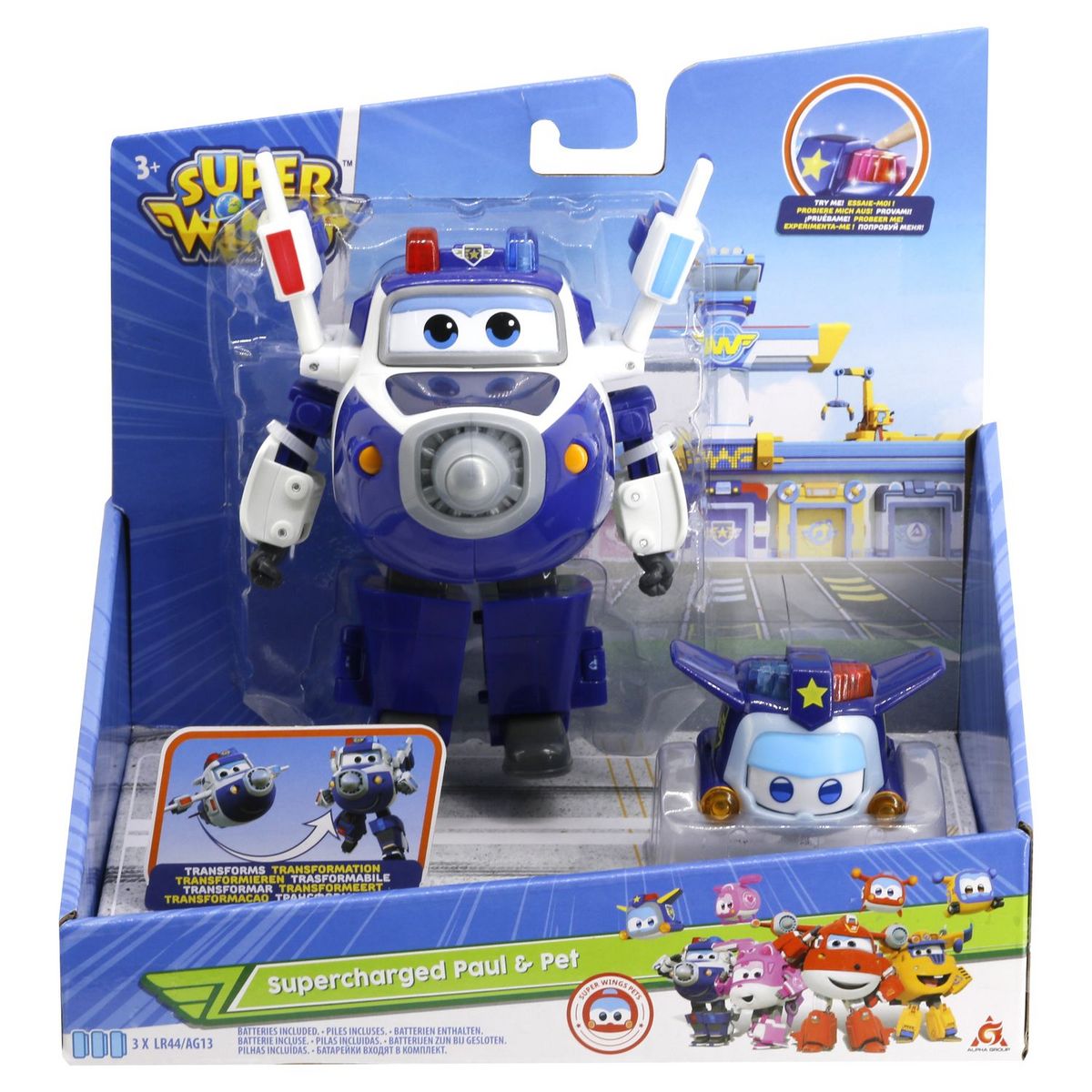 Auldey Super Wings figurine transforming saison 5 avec Pets - Paul SuperCharge
