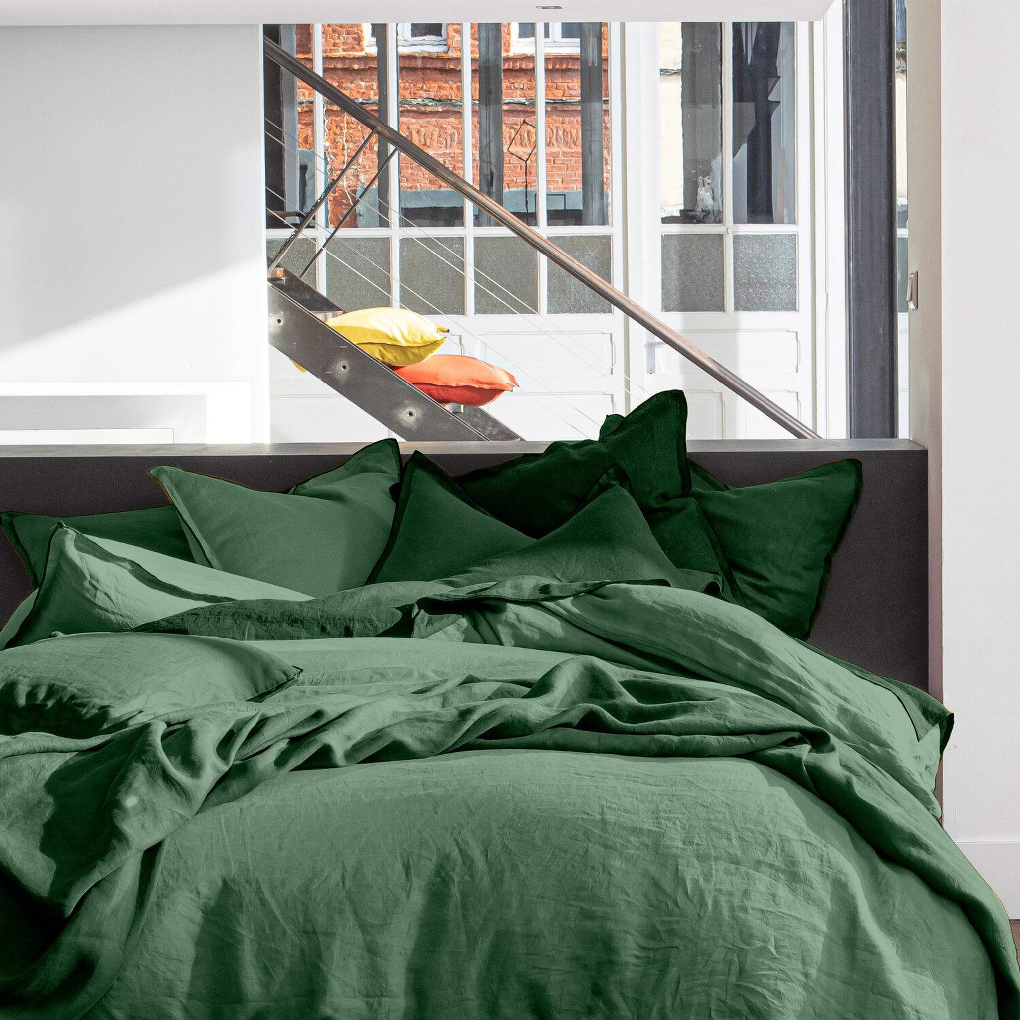 Voir la diapositive 1 : BATON ROUGE Parure de housse de couette 100% lin lavé 160gsm