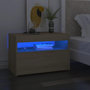 Voir la diapositive 1 : VIDAXL Table de chevet avec lumieres LED chene sonoma 60x35x40 cm