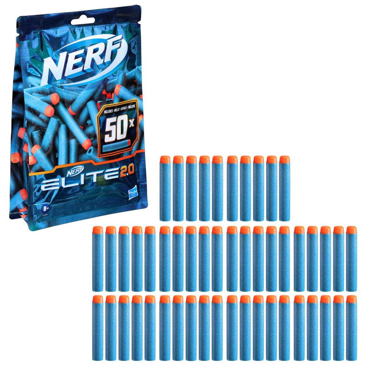 HASBRO Recharge de 50 fléchettes Nerf Elite 2.0