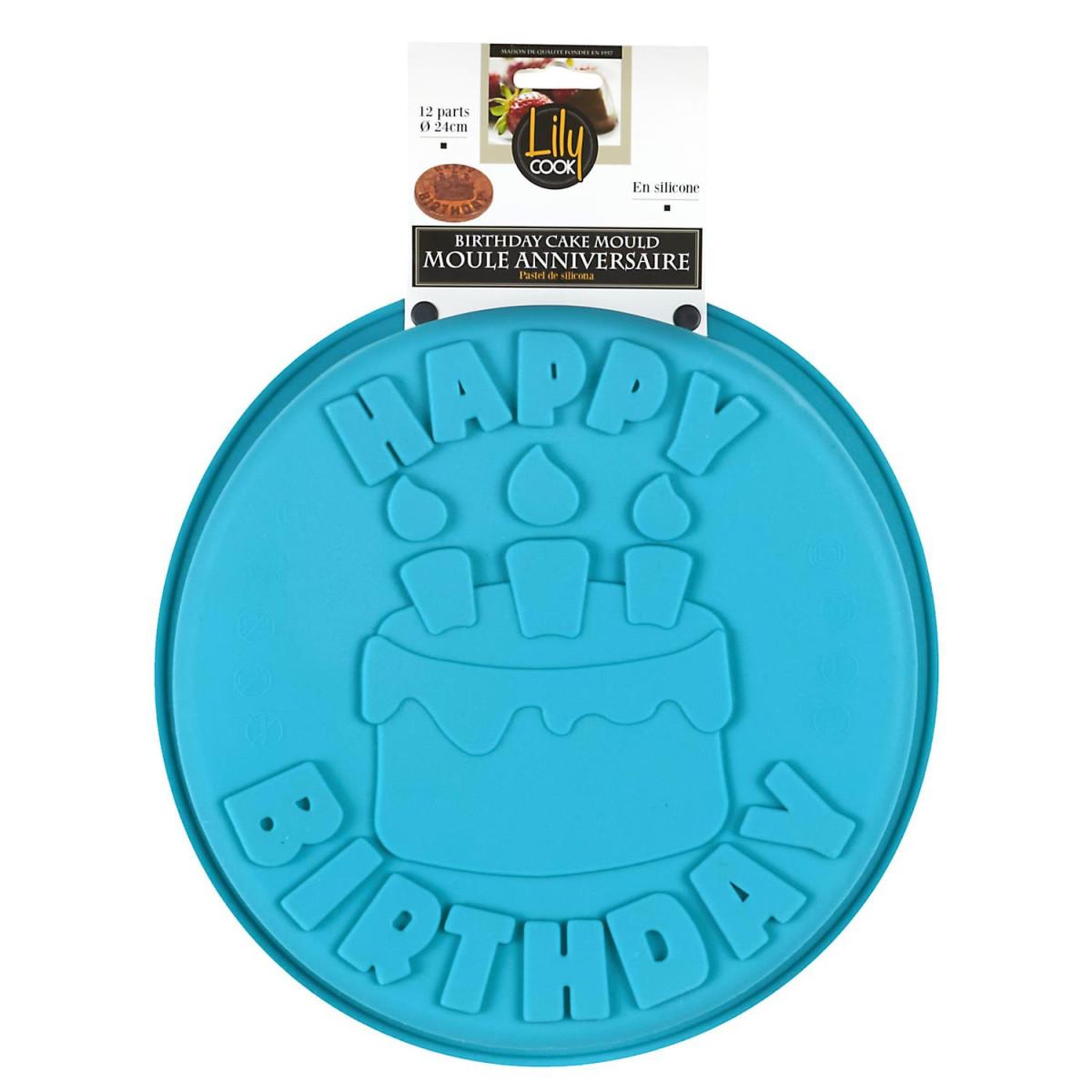 Voir la diapositive 4 : Lily Cook Moule à gâteau en silicone  anniversaire  24cm bleu