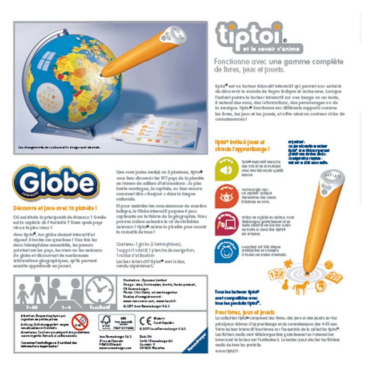 RAVENSBURGER Tiptoi Globe interactif