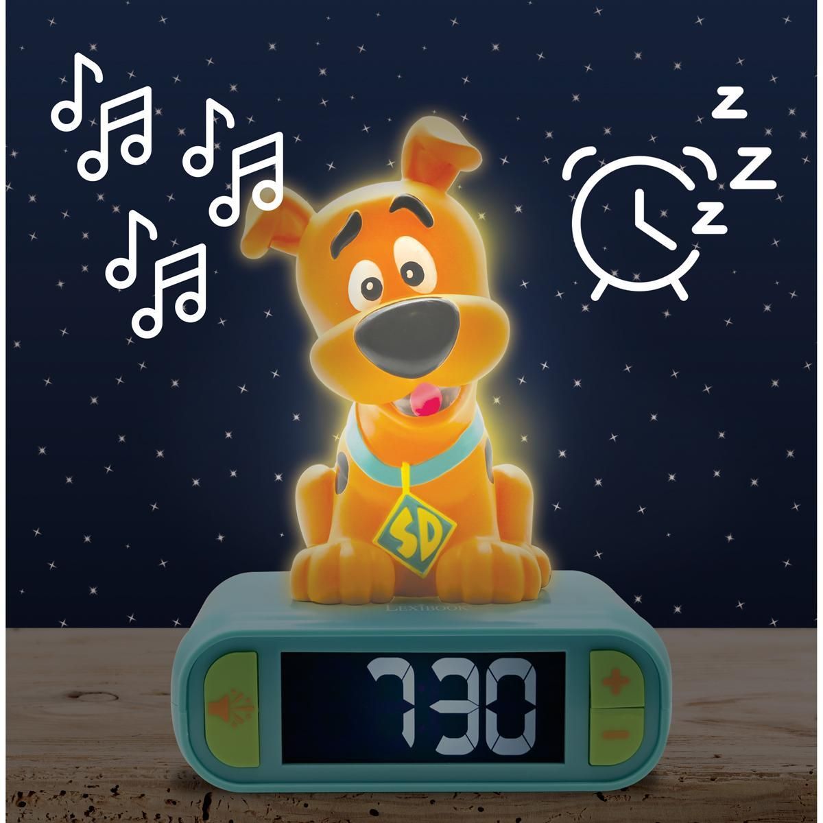 Lexibook Réveil avec veilleuse Scooby Doo en 3D