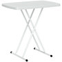 Voir la diapositive 1 : OUTSUNNY Table d'appoint pliable de jardin hauteur réglable 6 niveaux HDPE métal blanc