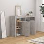 Voir la diapositive 3 : VIDAXL Buffet avec lumieres LED gris beton 115,5x30x75 cm