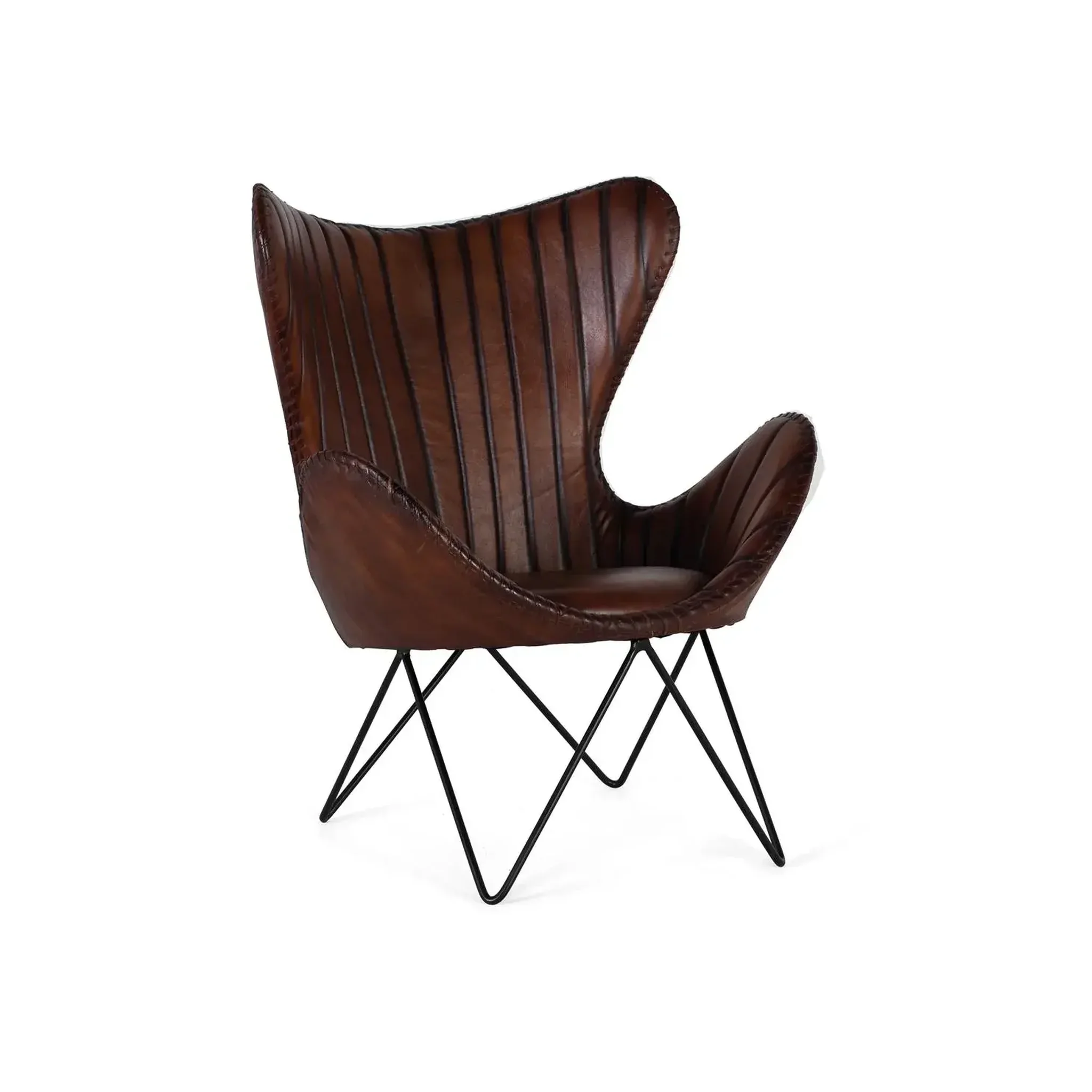 GINER Y COLOMER SL Fauteuil en cuir 83 cm style industriel vintage